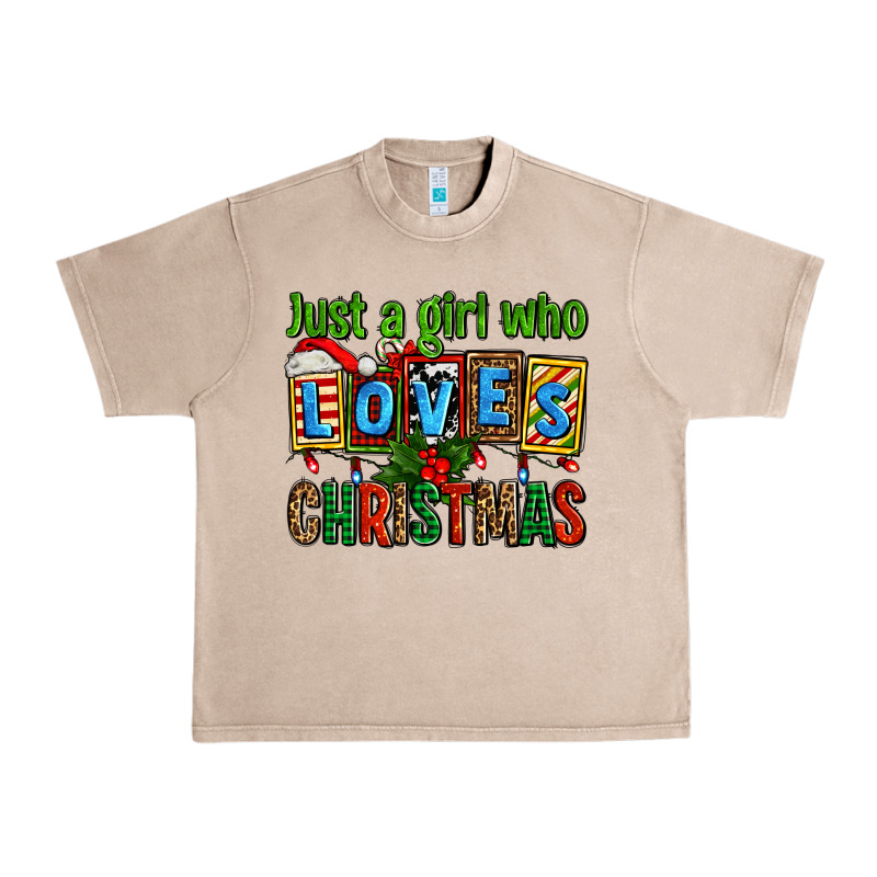 Just A Girl Who Loves Christmas Urban Heavy Tee by AdoDesignShop | Teevron