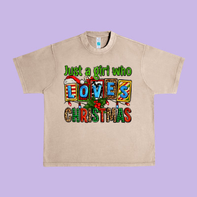 Just A Girl Who Loves Christmas Urban Heavy Tee Designed By Adodesignshop