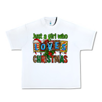 White just a girl who loves christmas Urban Heavy Tee - AdoDesignShop