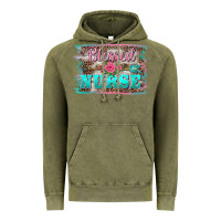Vintage Olive western blessed nurse pink floral arrow  background Vintage Hoodie - BarkalooDesign