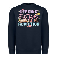 Navy reading fiction is my addiction Heavyweight Sweatshirt - MaliasSmallBusiness