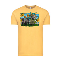 Vintage Mustard cute hempshire sheep family Vintage Tee - LillyAllenDesigns