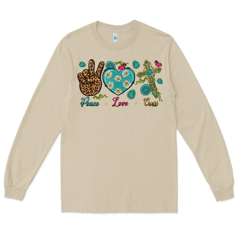 Peace Love Cross Long Sleeve Tee by NancyCooperArtShop | Teevron