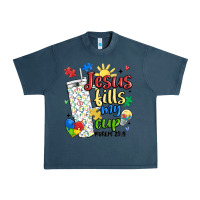 Midnight Navy autism jesus fills my cup Urban Heavy Tee - MaliasSmallBusiness
