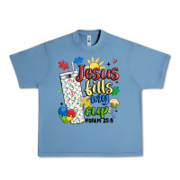 Pebble Blue autism jesus fills my cup Urban Heavy Tee - MaliasSmallBusiness