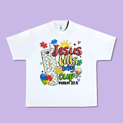 Autism Jesus Fills My Cup Urban Heavy Tee Designed By Maliassmallbusiness