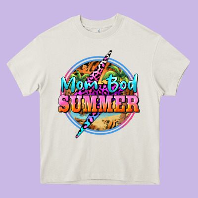 Mom Bod Summer Heavy Core Tee Designed By Barkaloodesign