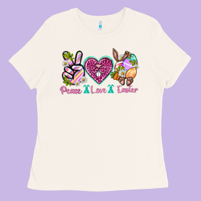 Peace Love Easter Ladies Tee Designed By Neo Western