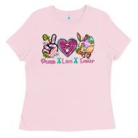 Bubblegum Pink Peace Love Easter Ladies Tee - Neo Western