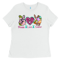 White Peace Love Easter Ladies Tee - Neo Western