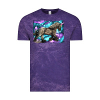 Cloud Purple black unicorn Vintage Tee - LillyAllenDesigns