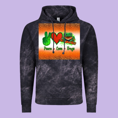 Peace Love Frogs Vintage Hoodie Designed By Jasminsmagicworld