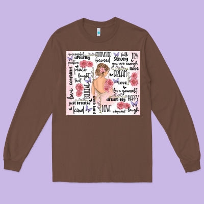 Self Care Long Sleeve Tee Designed By Maliassmallbusiness