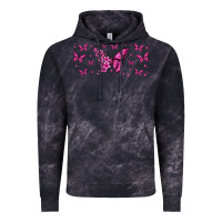 Cloud Black floral breast cancer butterfly Vintage Hoodie - Jasminsmagicworld