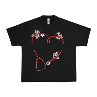 Black custom heart stethoscope Urban Heavy Tee - MaliasSmallBusiness