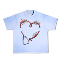 Grape Ice custom heart stethoscope Urban Heavy Tee - MaliasSmallBusiness