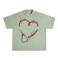 Oil Green custom heart stethoscope Urban Heavy Tee - MaliasSmallBusiness