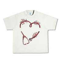 Pistachio custom heart stethoscope Urban Heavy Tee - MaliasSmallBusiness