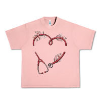 Salmon custom heart stethoscope Urban Heavy Tee - MaliasSmallBusiness