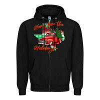 Black home for the holidays texas Zipper Hoodie - BarkalooDesign