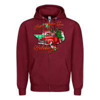 Burgundy home for the holidays texas Zipper Hoodie - BarkalooDesign