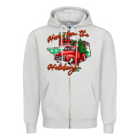 Dove Grey home for the holidays texas Zipper Hoodie - BarkalooDesign