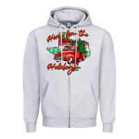 Heather Grey home for the holidays texas Zipper Hoodie - BarkalooDesign