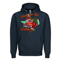 Navy home for the holidays texas Zipper Hoodie - BarkalooDesign
