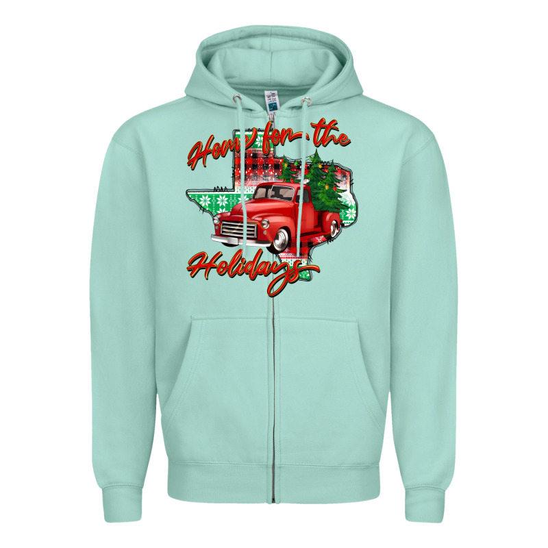 Home For The Holidays Texas Zipper Hoodie by BarkalooDesign | Teevron