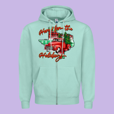 Home For The Holidays Texas Zipper Hoodie Designed By Barkaloodesign