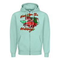 Seafoam home for the holidays texas Zipper Hoodie - BarkalooDesign