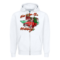 White home for the holidays texas Zipper Hoodie - BarkalooDesign