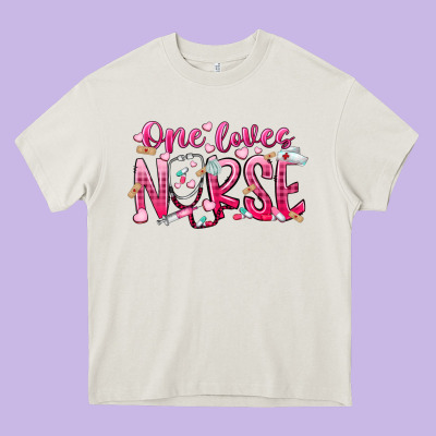 One Loves Nurse Heavy Core Tee Designed By Racoondesign