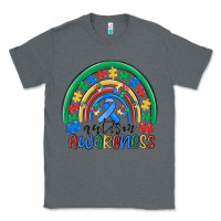 Charcoal Heather autism awareness rainbow Classic Tee - MaliasSmallBusiness