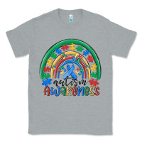 Heather Grey autism awareness rainbow Classic Tee - MaliasSmallBusiness