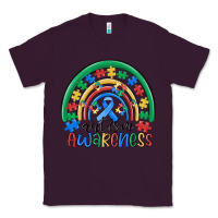 Plum autism awareness rainbow Classic Tee - MaliasSmallBusiness