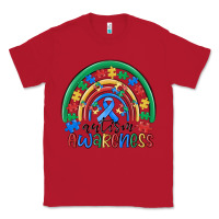 Red autism awareness rainbow Classic Tee - MaliasSmallBusiness