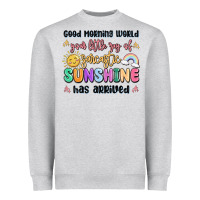 Heather Grey good morning world your little ray of sarcastic Heavyweight Sweatshirt - MaliasSmallBusiness