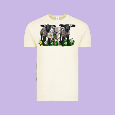 Baby Sheeps With Daisies Vintage Tee Designed By Lillyallendesigns