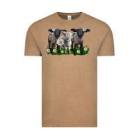 Vintage Coffee baby sheeps with daisies Vintage Tee - LillyAllenDesigns