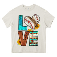 Cream western love baseball Heavy Core Tee - HRA Design Shop