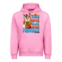 Fuchsia Pink Half coffee half daycare provider Urban Hoodie - FaDigitalArtStudio
