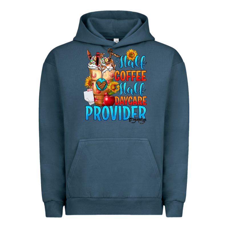 Half Coffee Half Daycare Provider Urban Hoodie by FaDigitalArtStudio | Teevron