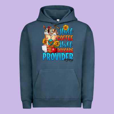 Half Coffee Half Daycare Provider Urban Hoodie Designed By Fadigitalartstudio