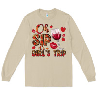 Mushroom oh sip its a girls trip Long Sleeve Tee - NancyCooperArtShop