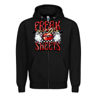 Black freak in the sheets Zipper Hoodie - BarkalooDesign