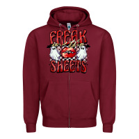 Burgundy freak in the sheets Zipper Hoodie - BarkalooDesign