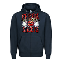 Navy freak in the sheets Zipper Hoodie - BarkalooDesign