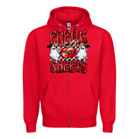 Red freak in the sheets Zipper Hoodie - BarkalooDesign