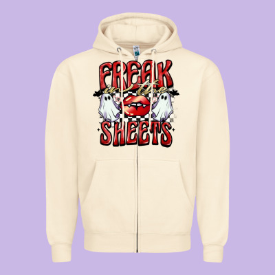Freak In The Sheets Zipper Hoodie Designed By Barkaloodesign